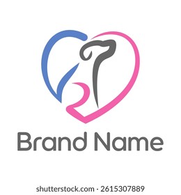 Pet love icon logo design with creative element concept Vector
