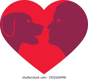 Icono de amor de mascotas. Ilustración vectorial.