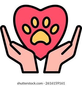 Pet Love illustration Icon, Protection Animal