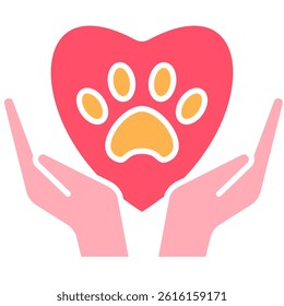 Pet Love illustration Icon, Protection Animal