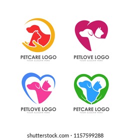 pet love logo design. pet care logo design