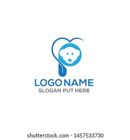 Pet love logo design template
