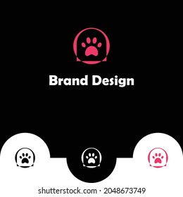 Pet love logo design template.