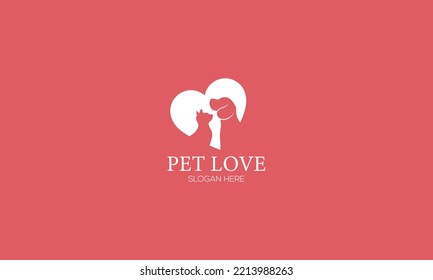 Pet Love Logo Design Vector, Minimal Pet Love Logo Design.