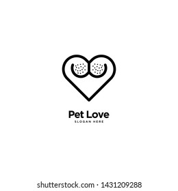 Pet Love Logo Outline Monoline