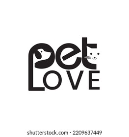 Pet Love Logo For Shops And Farm And Pet Health And Food