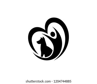 Pet Love Logo Template Design Vector, Emblem, Concept Design, Creative Symbol, Icon