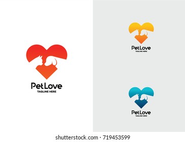 Pet Love Logo Template Design Vector, Emblem, Design Concept, Creative Symbol, Icon