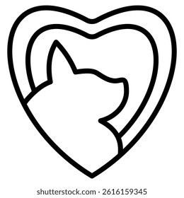 Pet Love outline Icon, Animal Protection