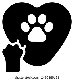 Pet lover icon with glyph style. Suitable for website design, logo, app and UI. Based on the size of the icon in general, so it can be reduced.