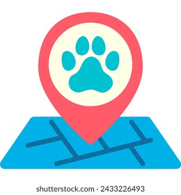 pet map flat style illustration