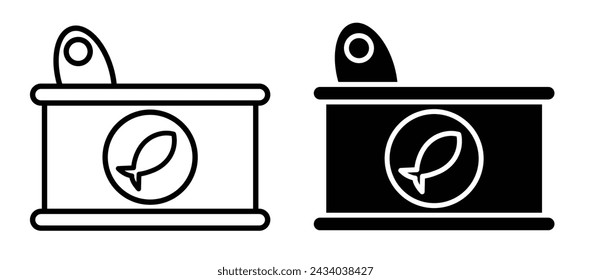 Pet Meal Line Icon. Domestic Feed Container icon in outline and solid flat style.