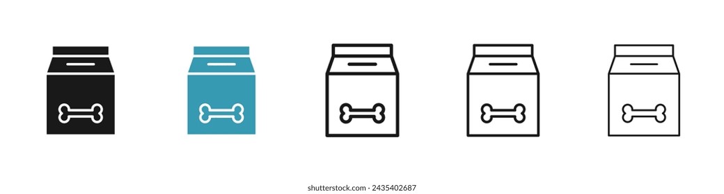 Pet Meal Vector Icon Set. Companion Dietary Pack Symbol vector symbol for UI design.