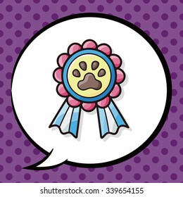 pet medal doodle, speech bubble