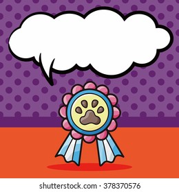 pet medal doodle, speech bubble