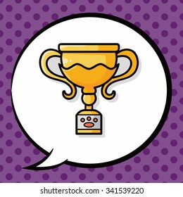 pet medal trophy doodle, speech bubble