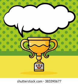 pet medal trophy doodle, speech bubble
