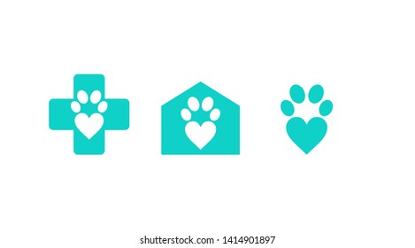 Pet medical vector icon. Pet medical logos
