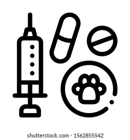 Pet Medicaments Icon Vector. Outline Pet Medicaments Sign. Isolated Contour Symbol Illustration