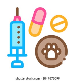 Pet Medicaments Icon Vector. Outline Pet Medicaments Sign. Isolated Contour Symbol Illustration
