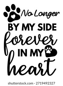 Ilustración vectorial conmemorativa de mascotas con estampado de patas y cita de duelo