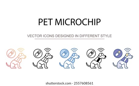 Pet microchip icon design with white background stock illustration