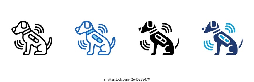 Pet Microchip icon Multi Style Vector Illustration