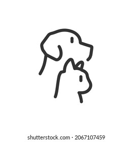 Pet minimal line icon. Web stroke symbol design. Pet sign isolated on a white background. Premium line icon.