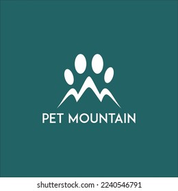 Pet and mountain logo vector