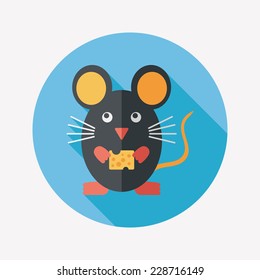 Pet mouse cage flat icon with long shadow,eps10