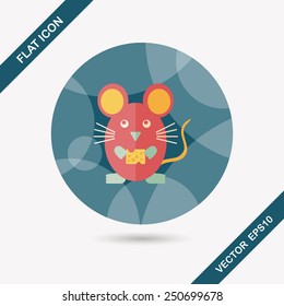 Pet mouse cage flat icon with long shadow,eps10