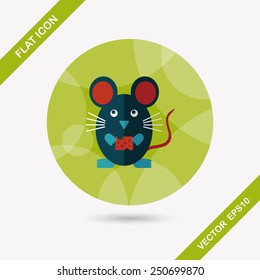 Pet mouse cage flat icon with long shadow,eps10