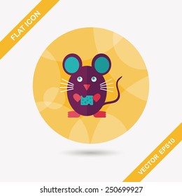 Pet mouse cage flat icon with long shadow,eps10