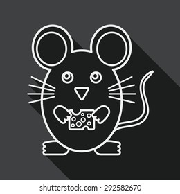Pet mouse cage flat icon with long shadow,eps10