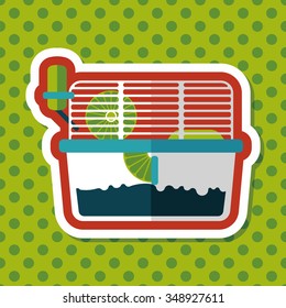 Pet mouse cage flat icon with long shadow,eps10