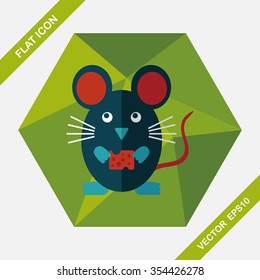 Pet mouse cage flat icon with long shadow,eps10