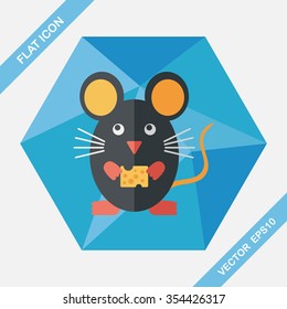 Pet mouse cage flat icon with long shadow,eps10