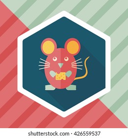 Pet mouse cage flat icon with long shadow,eps10