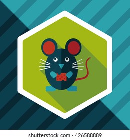 Pet mouse cage flat icon with long shadow,eps10