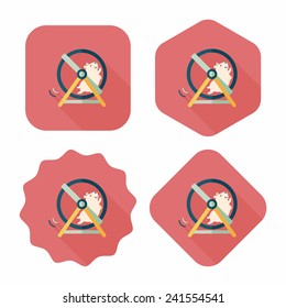 Pet mouse exercise wheel flat icon with long shadow,eps10