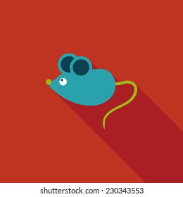Pet mouse flat icon with long shadow,eps10