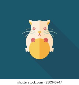 Pet mouse flat icon with long shadow,eps10