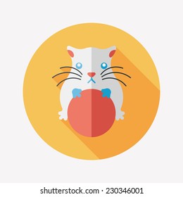 Pet mouse flat icon with long shadow,eps10