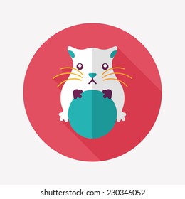 Pet mouse flat icon with long shadow,eps10