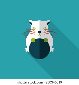 Pet mouse flat icon with long shadow,eps10