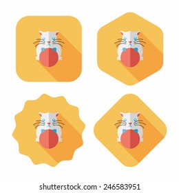 Pet mouse flat icon with long shadow,eps10