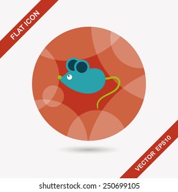Pet mouse flat icon with long shadow,eps10