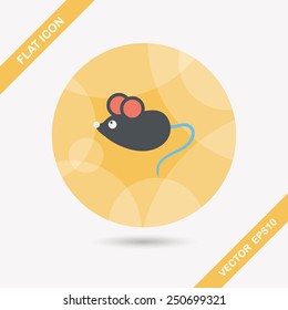 Pet mouse flat icon with long shadow,eps10
