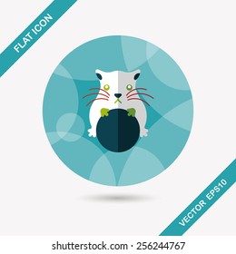 Pet mouse flat icon with long shadow,eps10