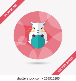 Pet mouse flat icon with long shadow,eps10